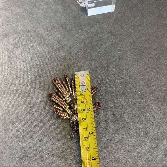 BEAUTIFUL Bronze Gold Crystal Rhinestone Vintage Brooch Pin - Picture 4 of 5